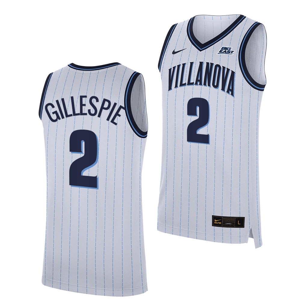 Villanova Wildcats Collin Gillespie White -22 College Home Jersey 5SIGPGXV