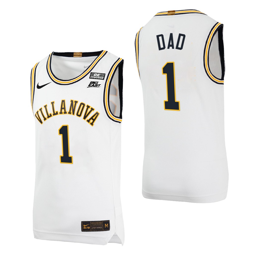 Villanova Wildcats Greatest Dad White Jersey Fathers Day Gift EVWOIGXV
