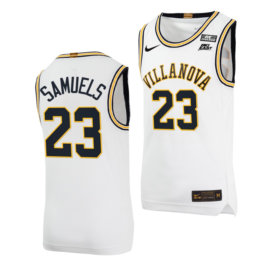 Villanova Wildcats Jermaine Samuels #23 White Throwback uniform College Jersey KXDQHGXV