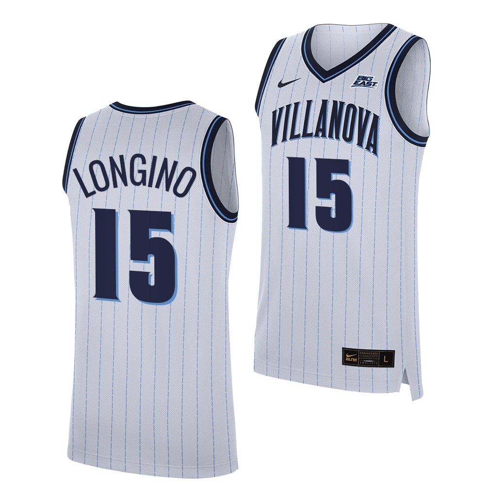Villanova Wildcats Jordan Longino White -22 College Home Jersey ERNKIGXV