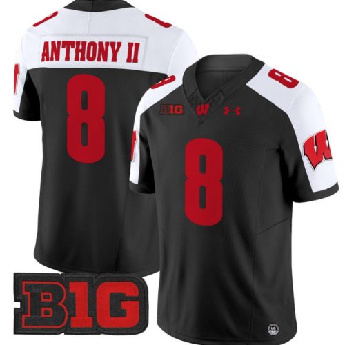 Vinny Anthony II Jersey #8 Wisconsin Badgers Vapor Football Stitched Black Alternate T3VTOGXV