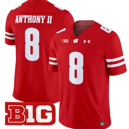 Vinny Anthony II Jersey #8 Wisconsin Badgers Vapor Football Stitched Red BNSMPGXV