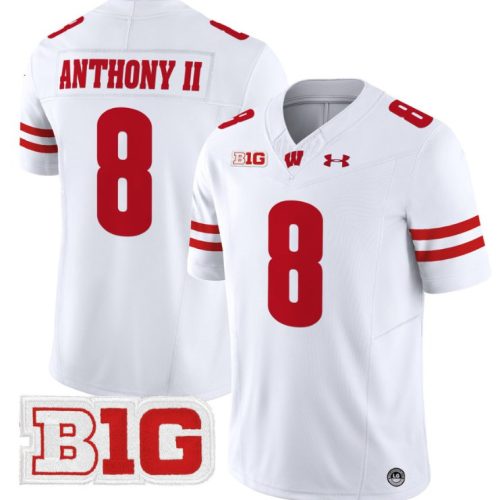Vinny Anthony II Jersey #8 Wisconsin Badgers Vapor Football Stitched White DSZ09GXV