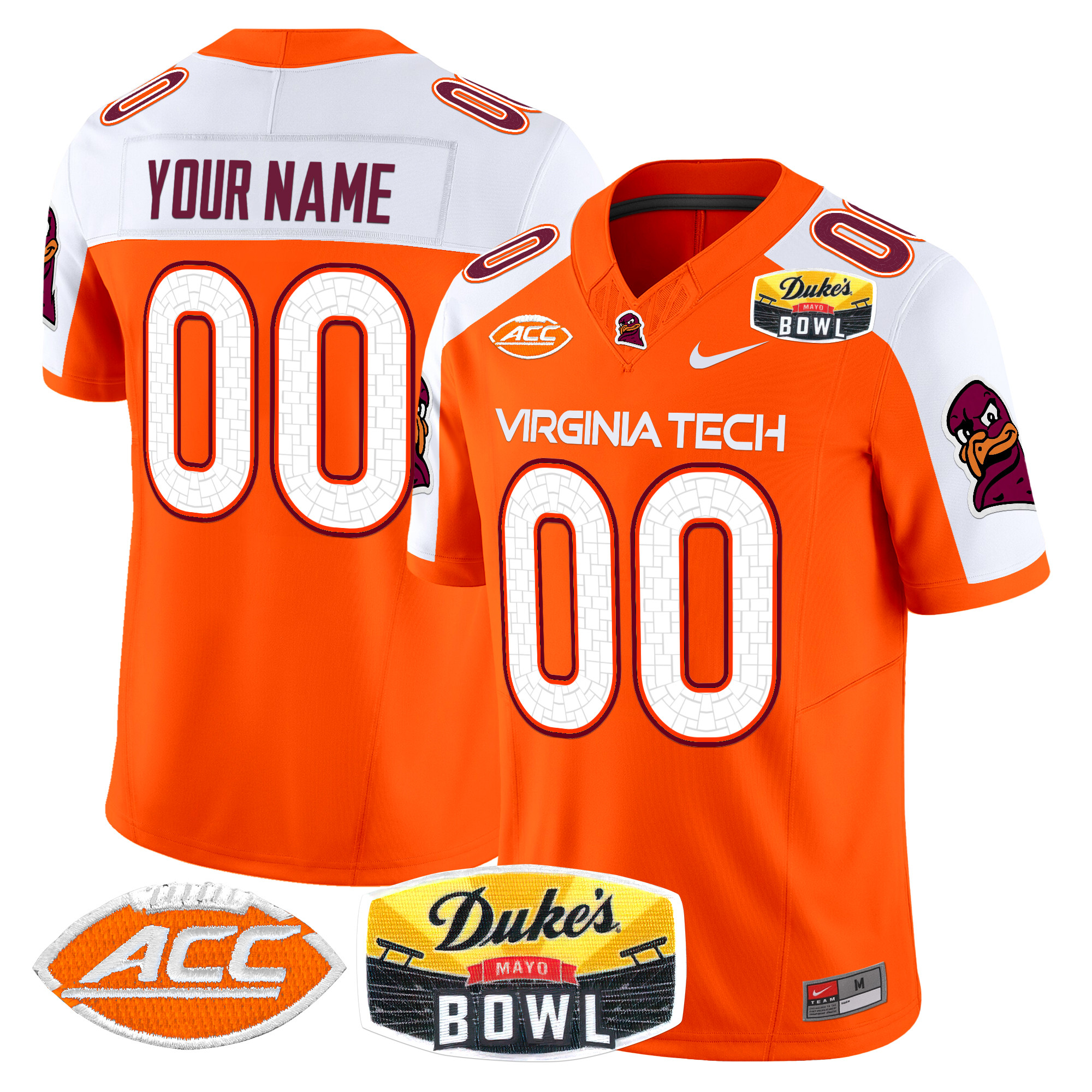 Virginia Tech Hokies 2025 Duke's Mayo Bowl Patch Vapor Limited Custom Jersey - All Stitched #2 7BOYBGXV