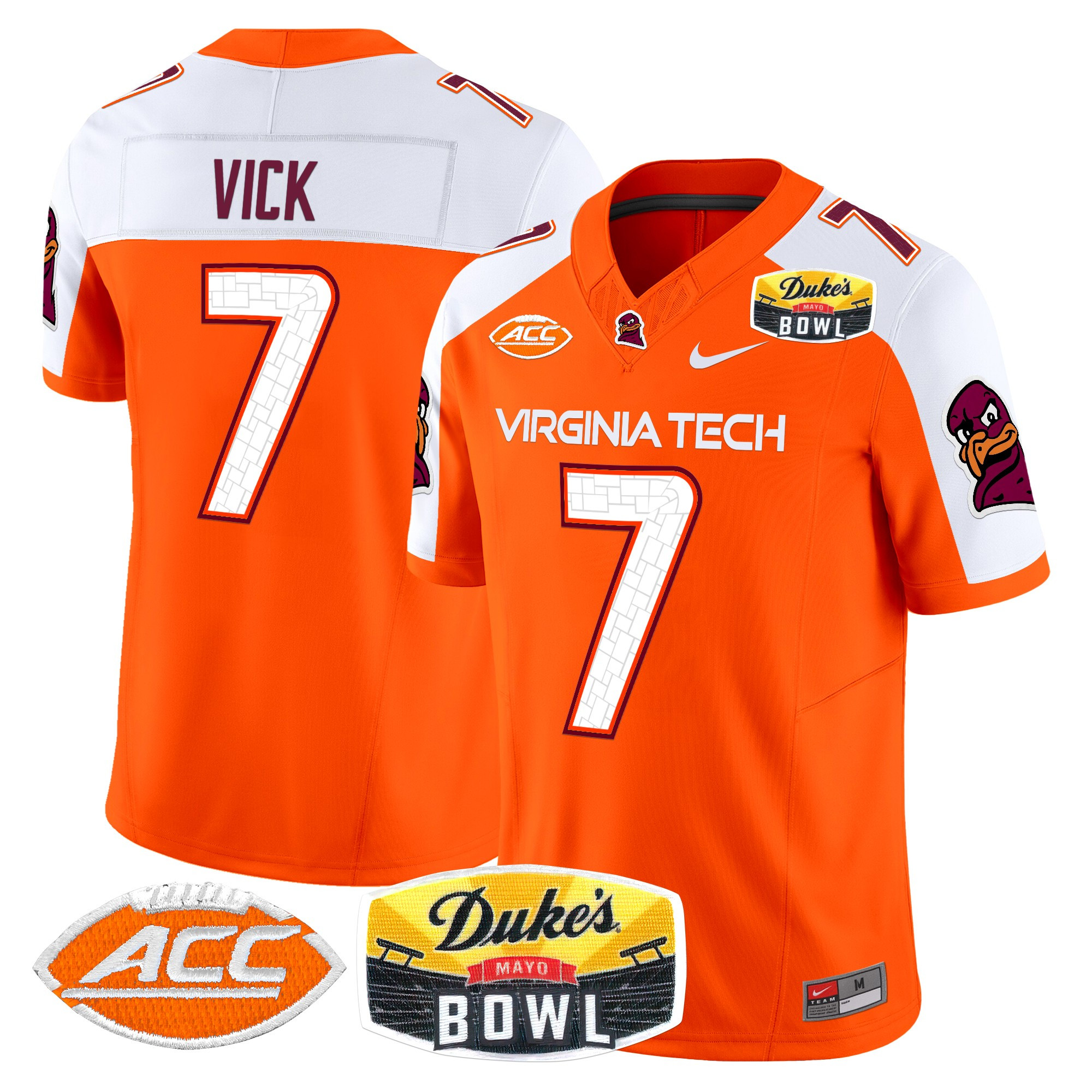 Virginia Tech Hokies 2025 Duke's Mayo Bowl Patch Vapor Limited Jersey - All Stitched #14 ESOYVGXV