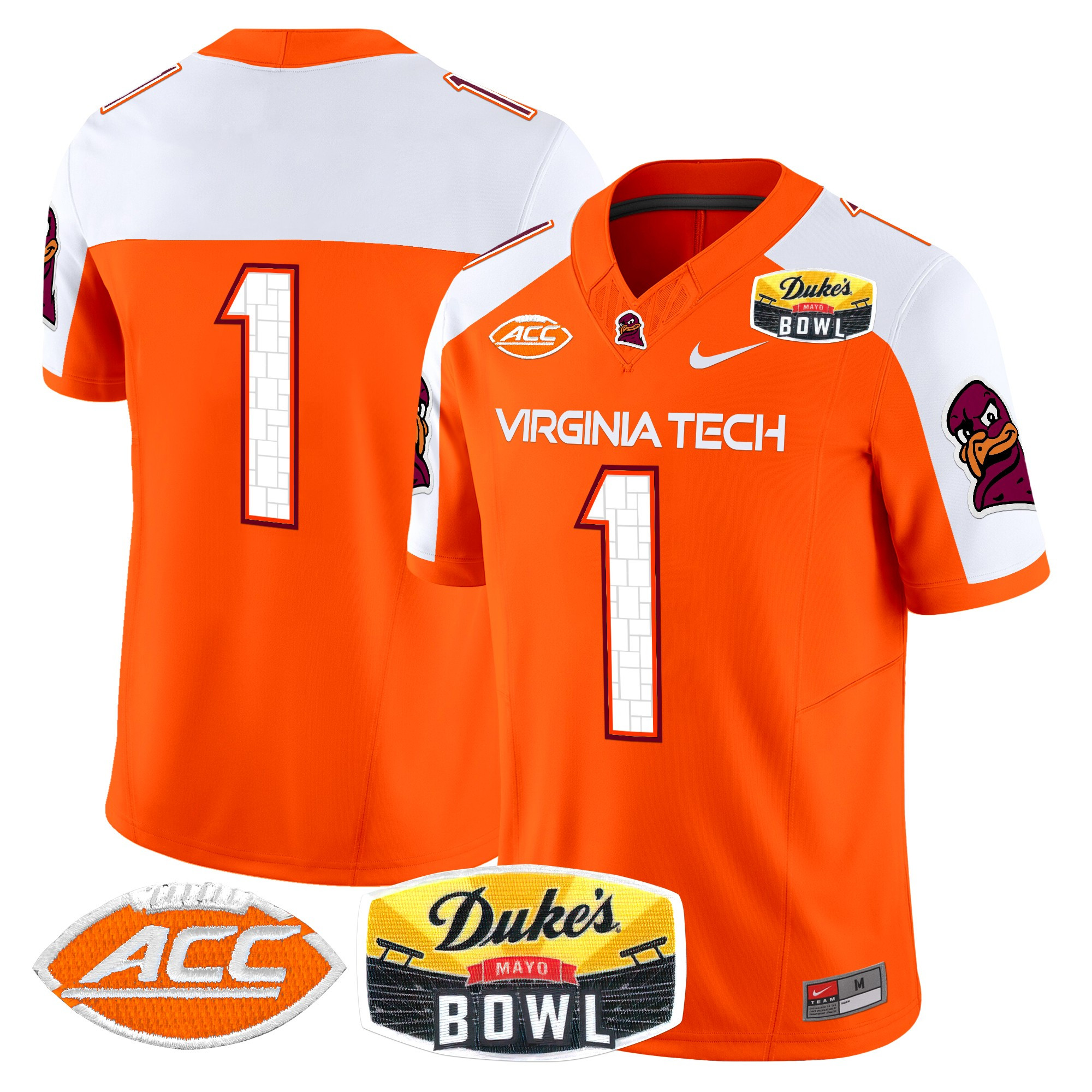 Virginia Tech Hokies 2025 Duke's Mayo Bowl Patch Vapor Limited Jersey - All Stitched #16 LOSDZGXV