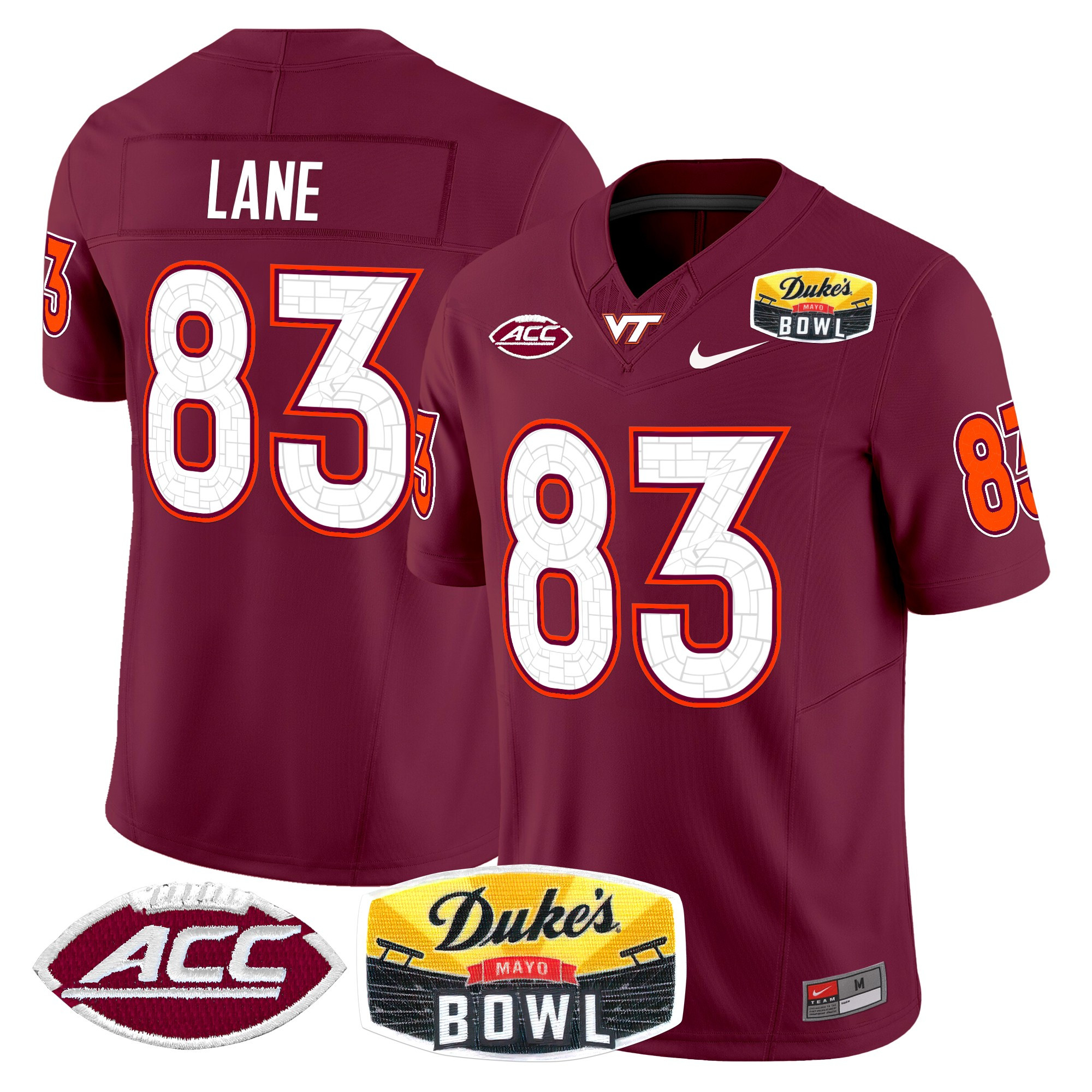 Virginia Tech Hokies 2025 Duke's Mayo Bowl Patch Vapor Limited Jersey - All Stitched #19 YZ7EFGXV