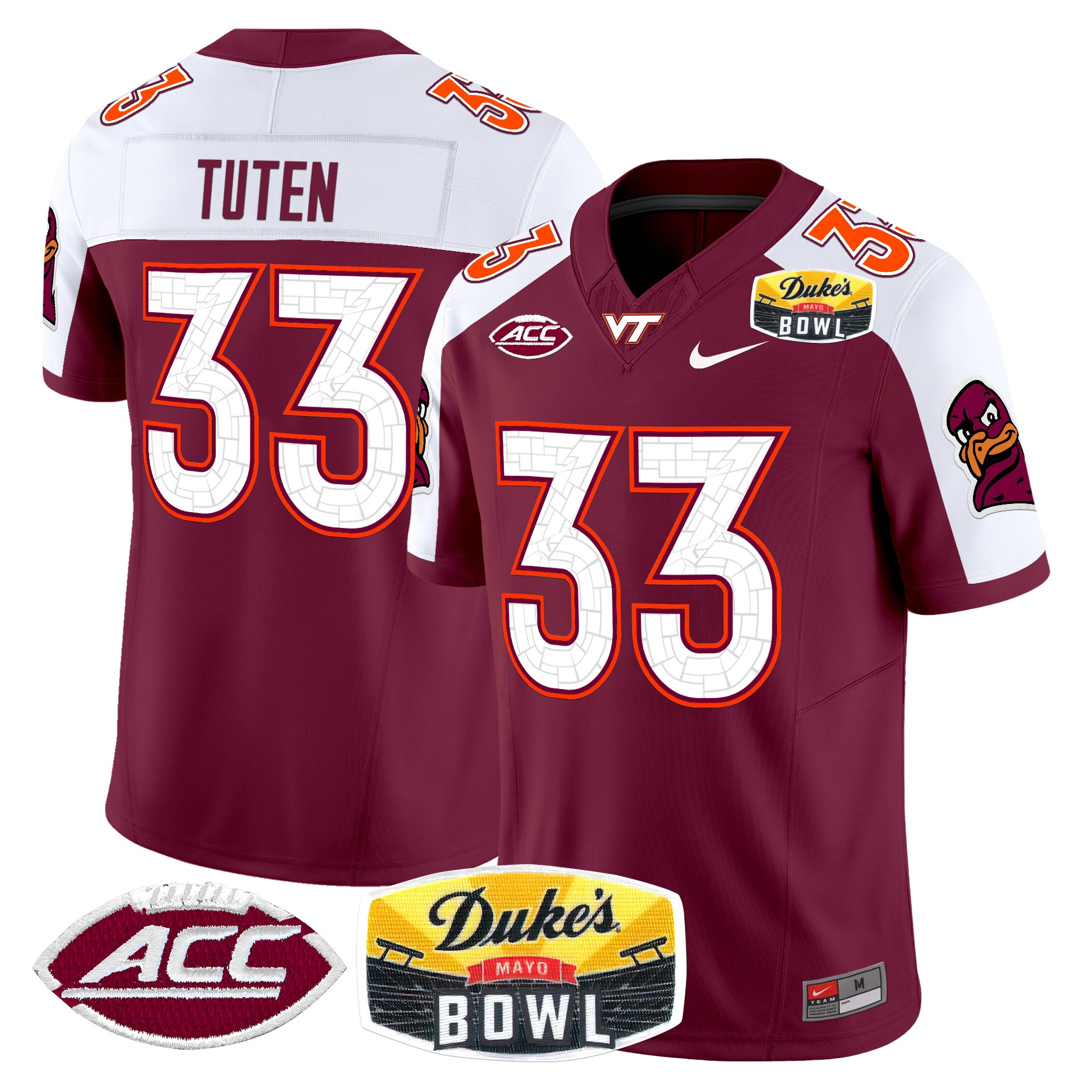 Virginia Tech Hokies 2025 Duke's Mayo Bowl Patch Vapor Limited Jersey - All Stitched #2 0IRDUGXV