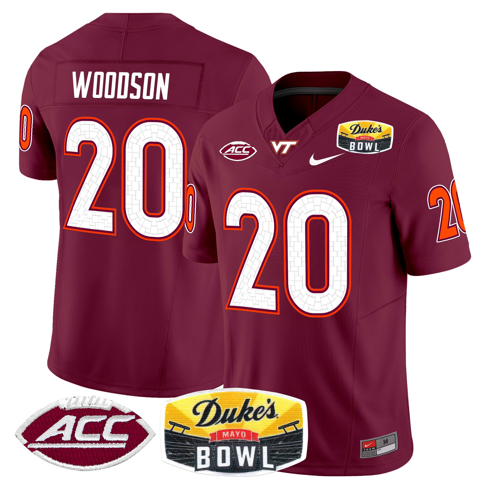 Virginia Tech Hokies 2025 Duke's Mayo Bowl Patch Vapor Limited Jersey - All Stitched #20 9JZ4HGXV