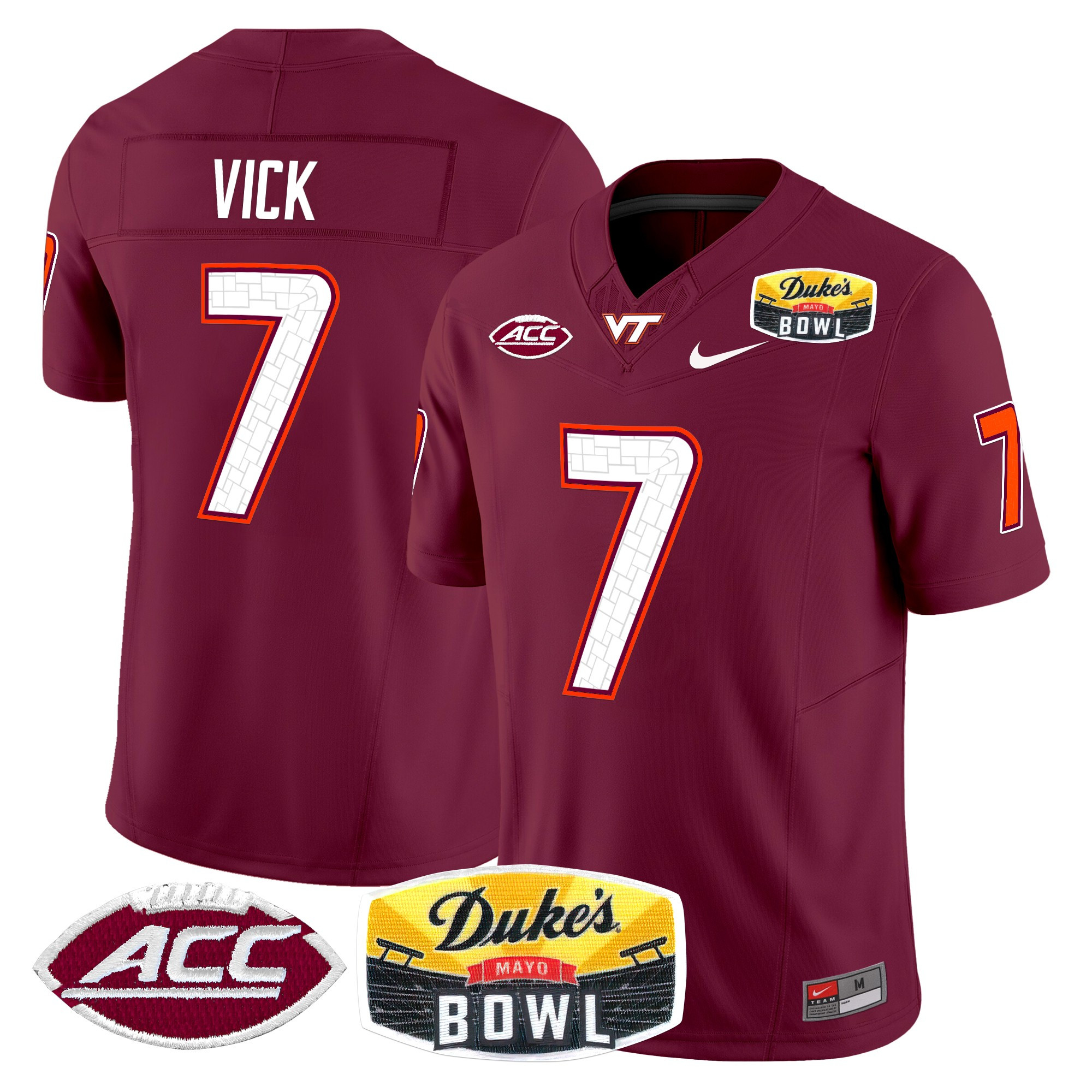 Virginia Tech Hokies 2025 Duke's Mayo Bowl Patch Vapor Limited Jersey - All Stitched #22 E0DK8GXV