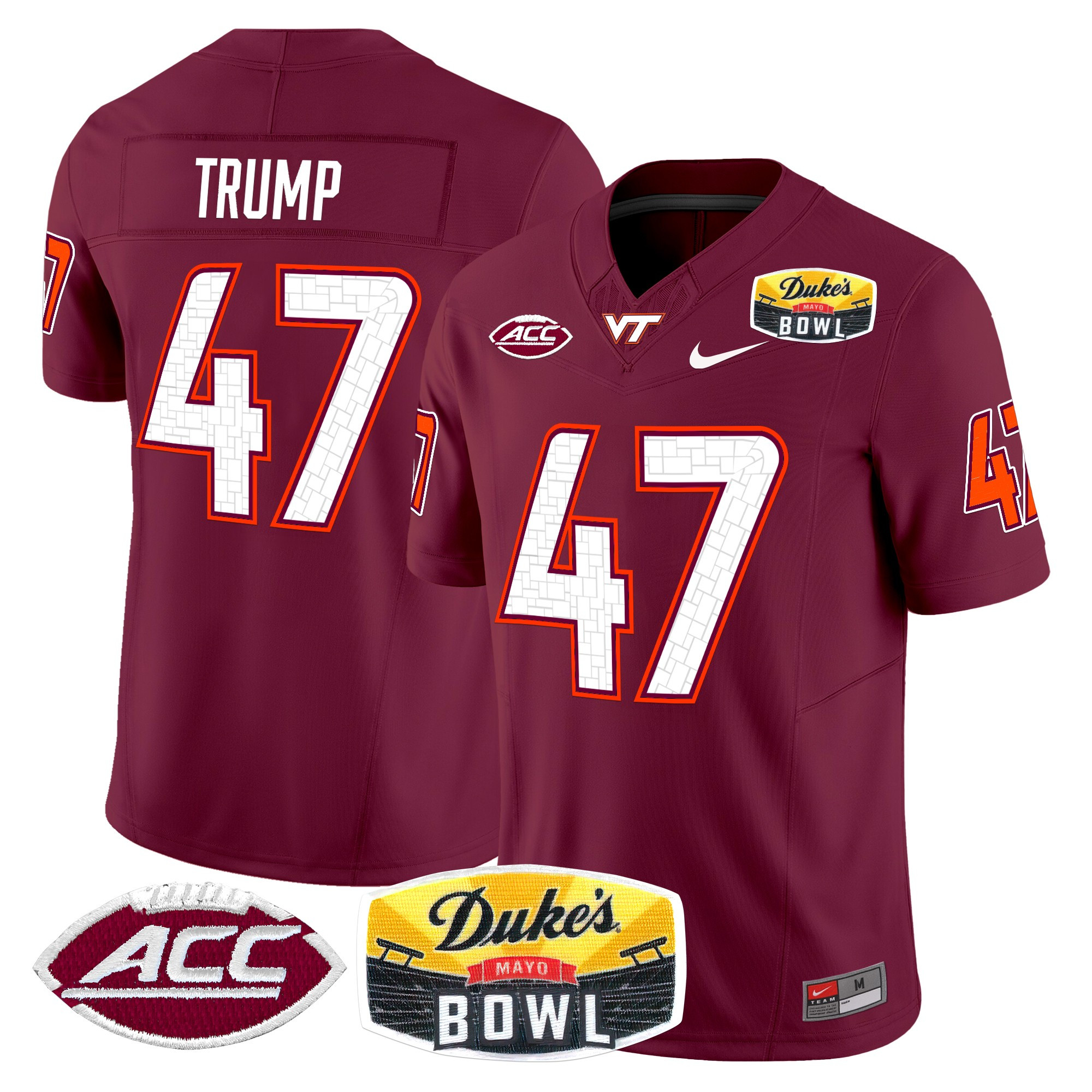 Virginia Tech Hokies 2025 Duke's Mayo Bowl Patch Vapor Limited Jersey - All Stitched #23 DITWHGXV