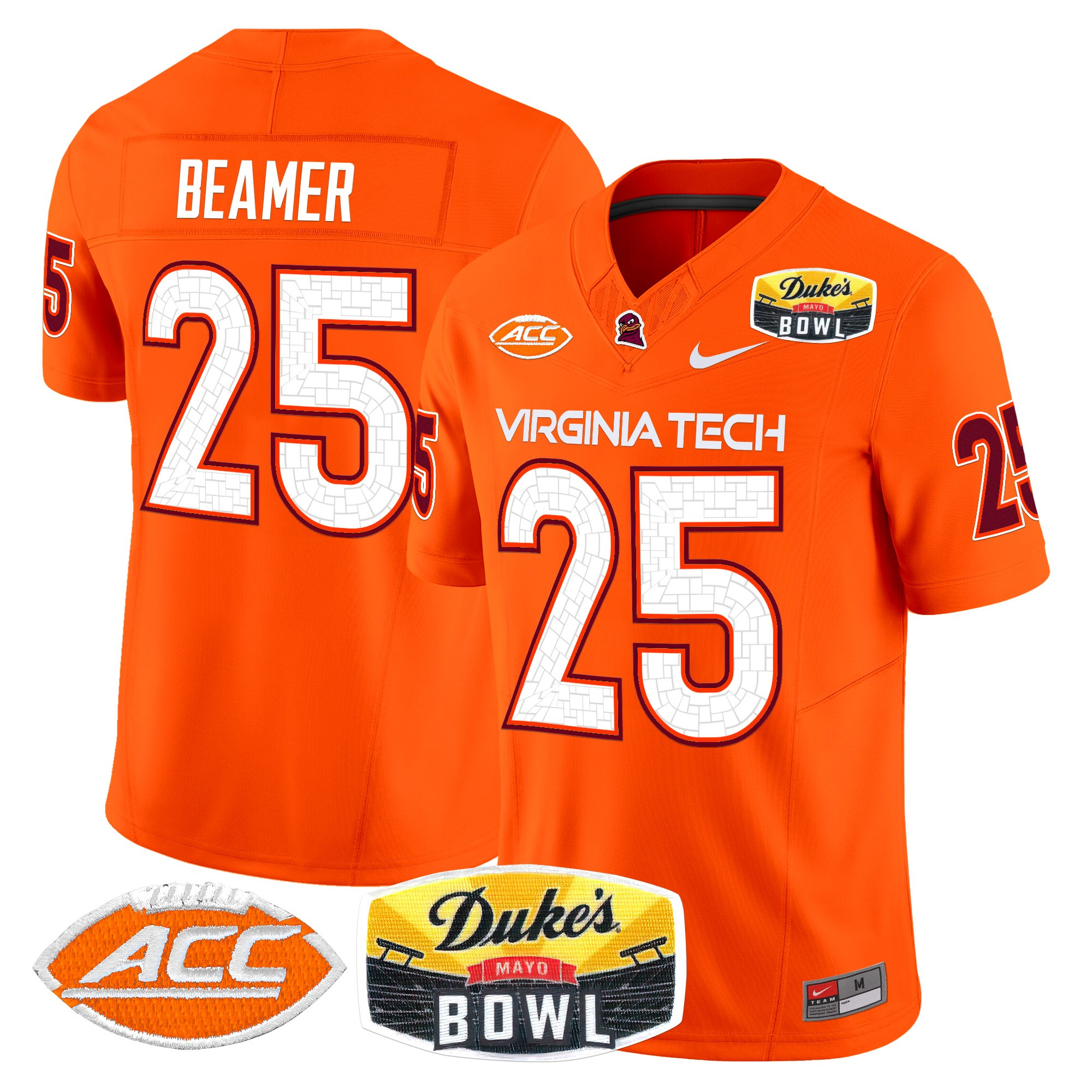 Virginia Tech Hokies 2025 Duke's Mayo Bowl Patch Vapor Limited Jersey - All Stitched #29 PAHHGGXV