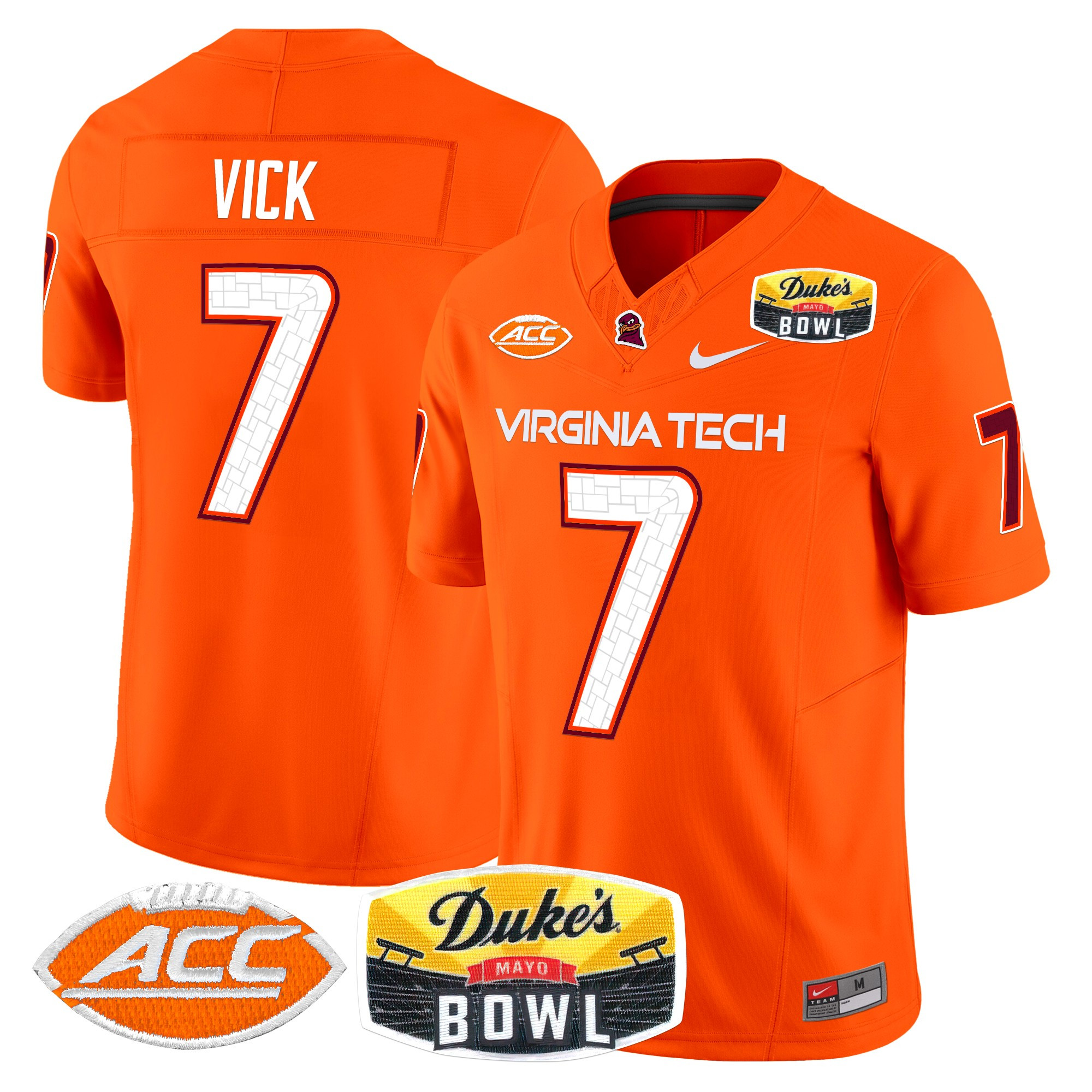 Virginia Tech Hokies 2025 Duke's Mayo Bowl Patch Vapor Limited Jersey - All Stitched #30 EECE8GXV