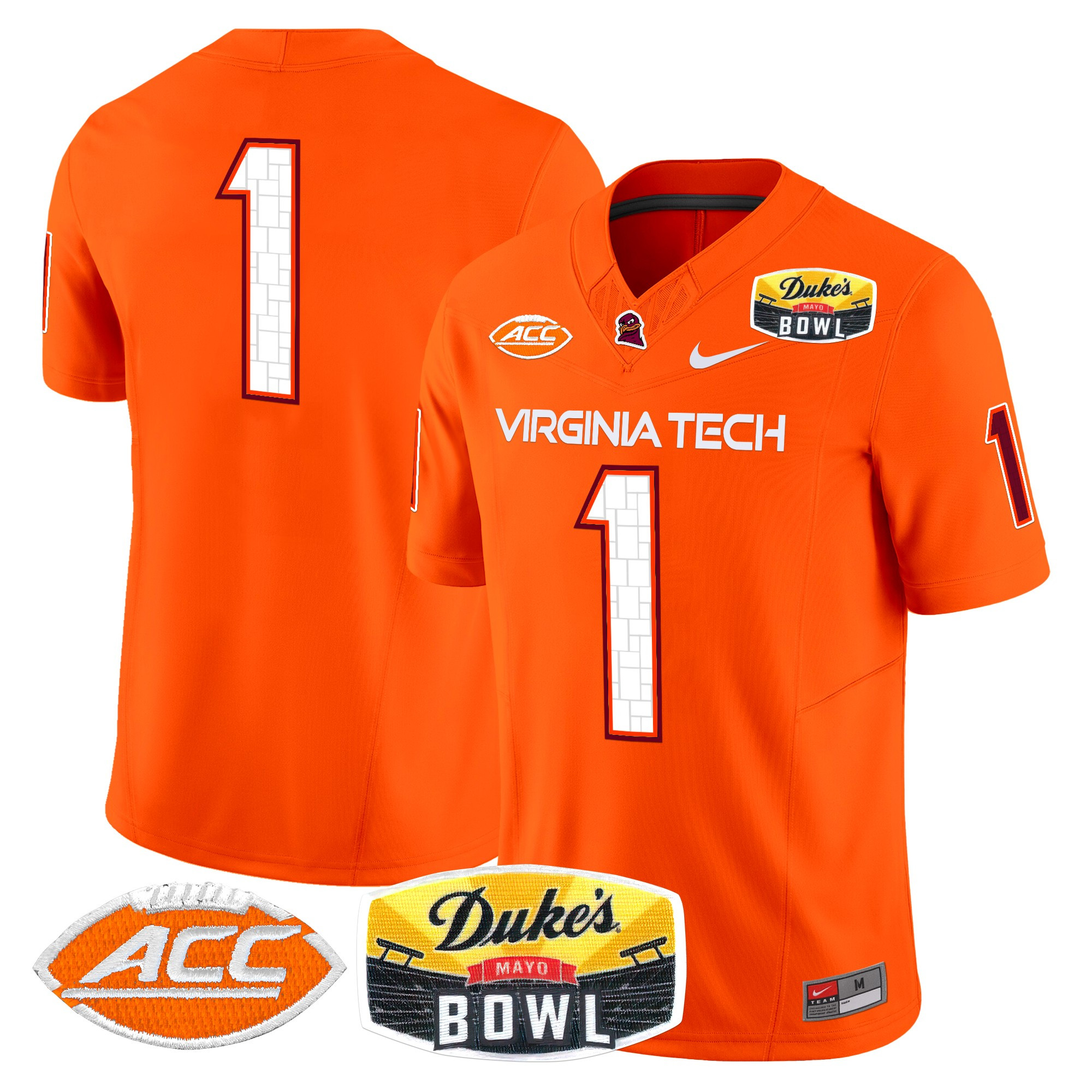 Virginia Tech Hokies 2025 Duke's Mayo Bowl Patch Vapor Limited Jersey - All Stitched #32 DAISPGXV
