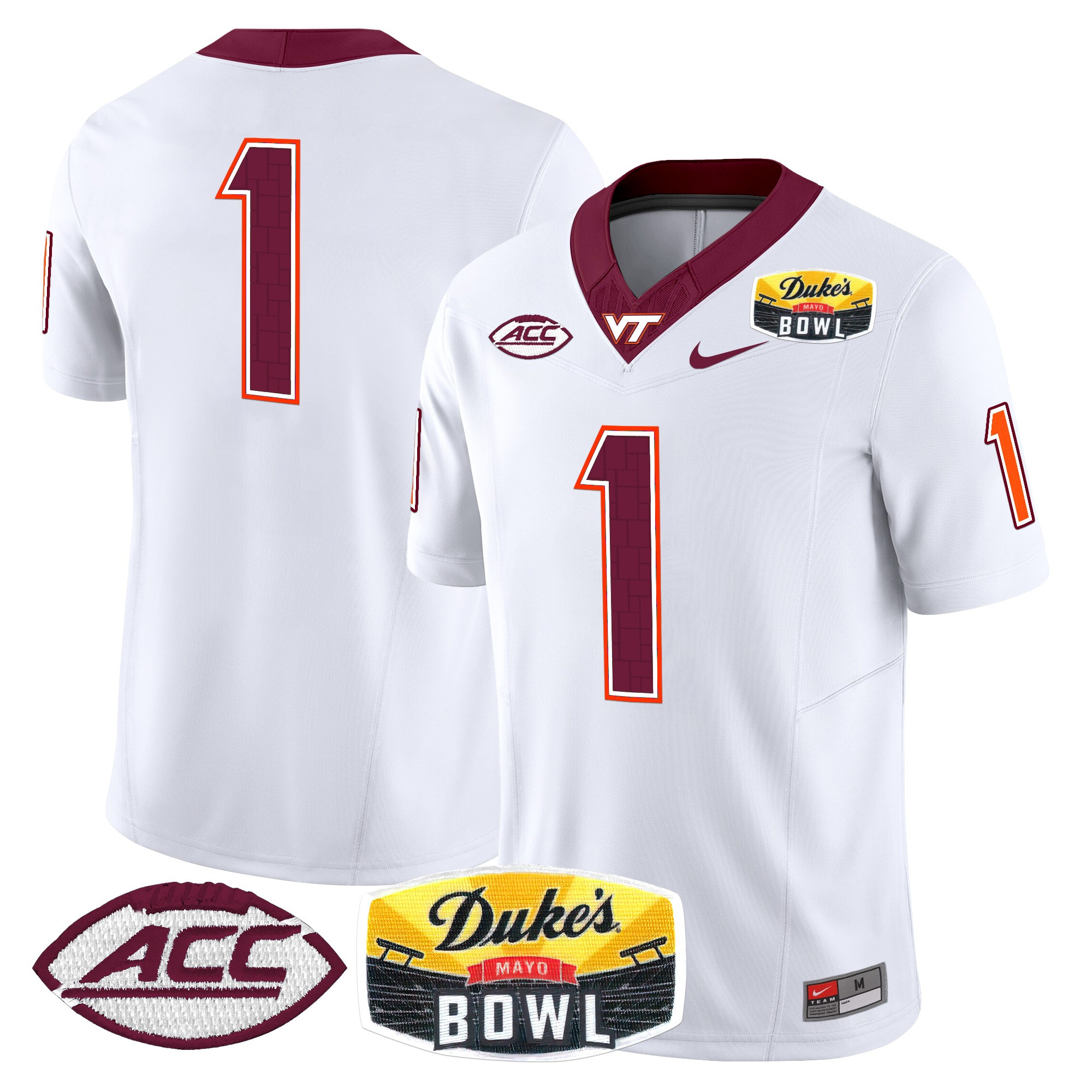 Virginia Tech Hokies 2025 Duke's Mayo Bowl Patch Vapor Limited Jersey - All Stitched #40 VZJN4GXV