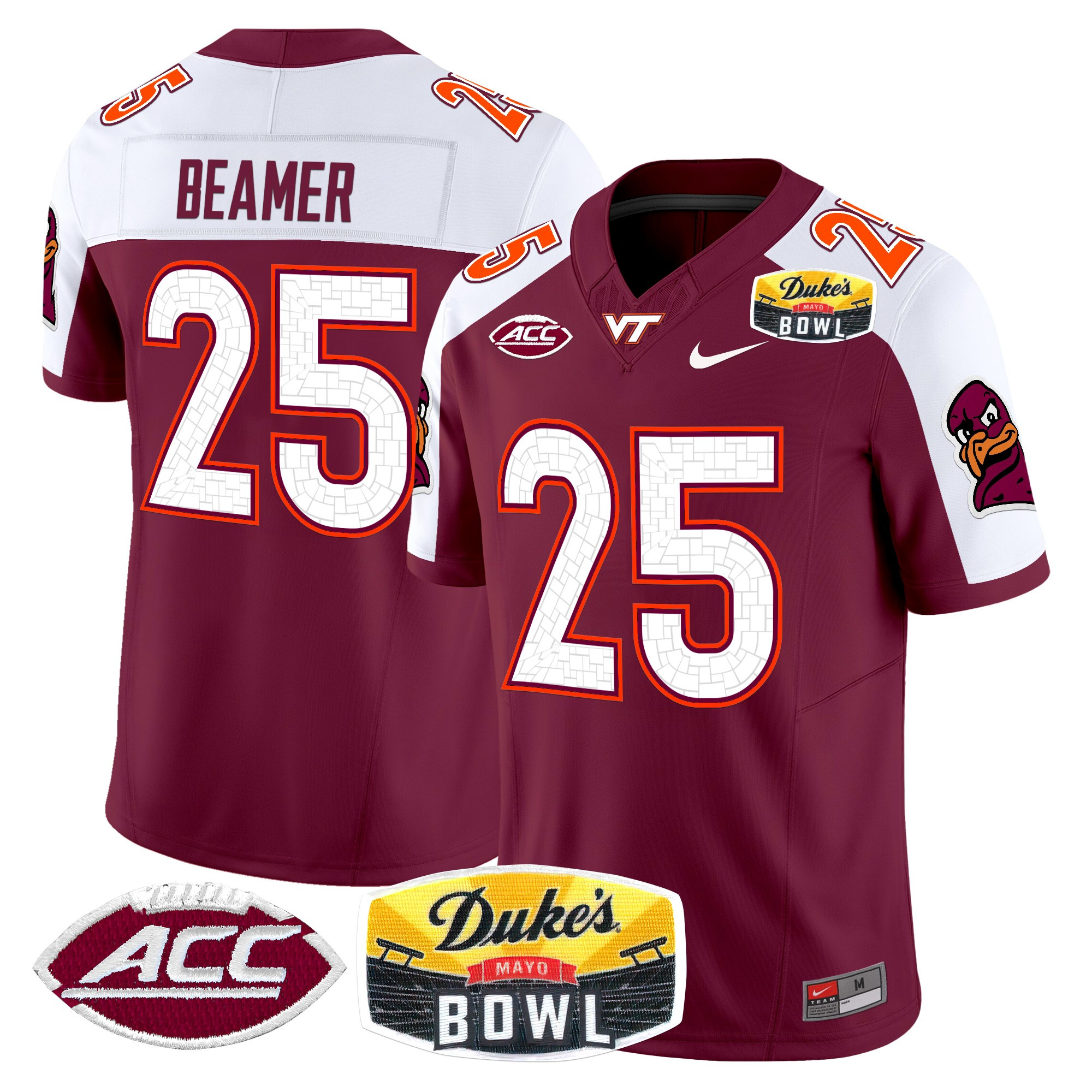 Virginia Tech Hokies 2025 Duke's Mayo Bowl Patch Vapor Limited Jersey - All Stitched #5 X0HKVGXV