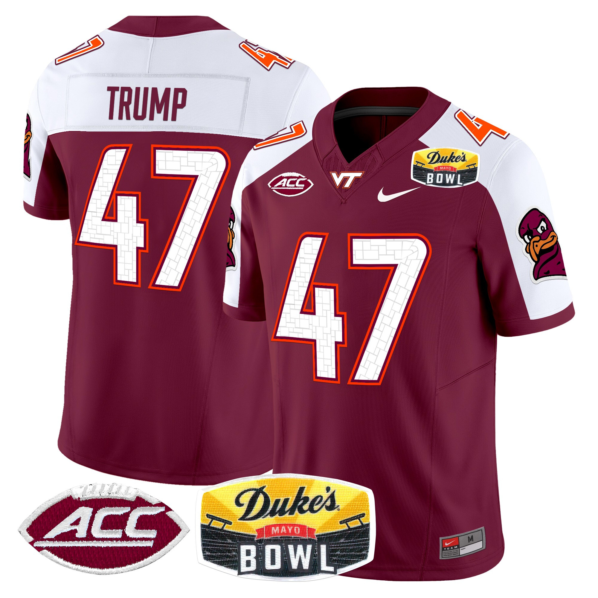 Virginia Tech Hokies 2025 Duke's Mayo Bowl Patch Vapor Limited Jersey - All Stitched #7 5190EGXV