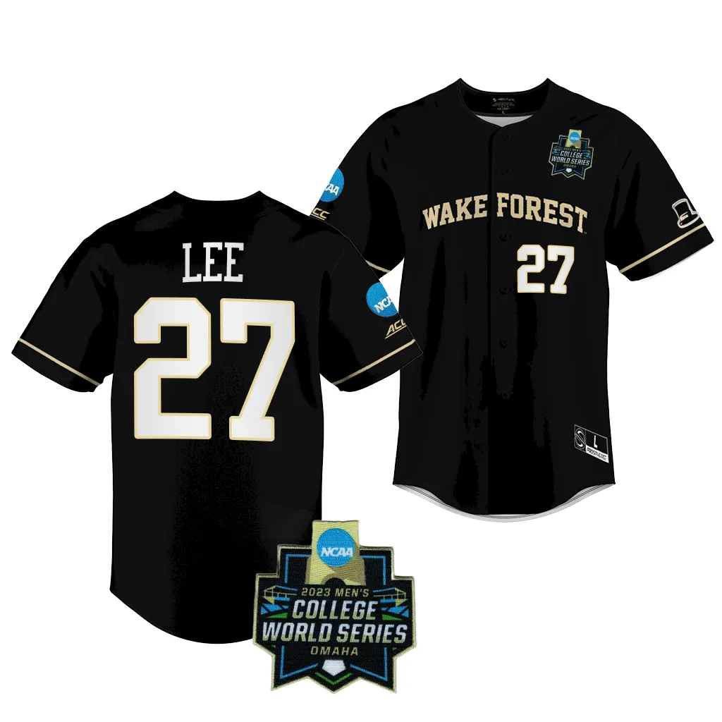 Wake Forest Demon Deacons Bennett Lee College World Series Black #27 Jersey 76QFJGXV