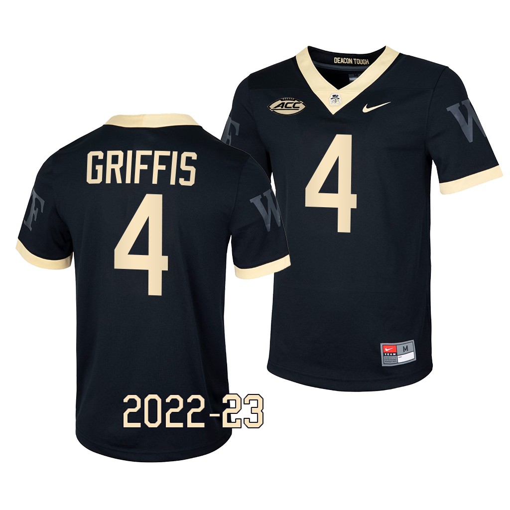Wake Forest Demon Deacons Brett Griffis Jersey 2022-23 Untouchable Game Black #4 Shirt MZFWIGXV