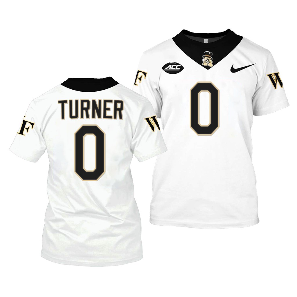 Wake Forest Demon Deacons Christian Turner College Jersey #0 White 2022-23 Shirt Uniform CTTCWGXV