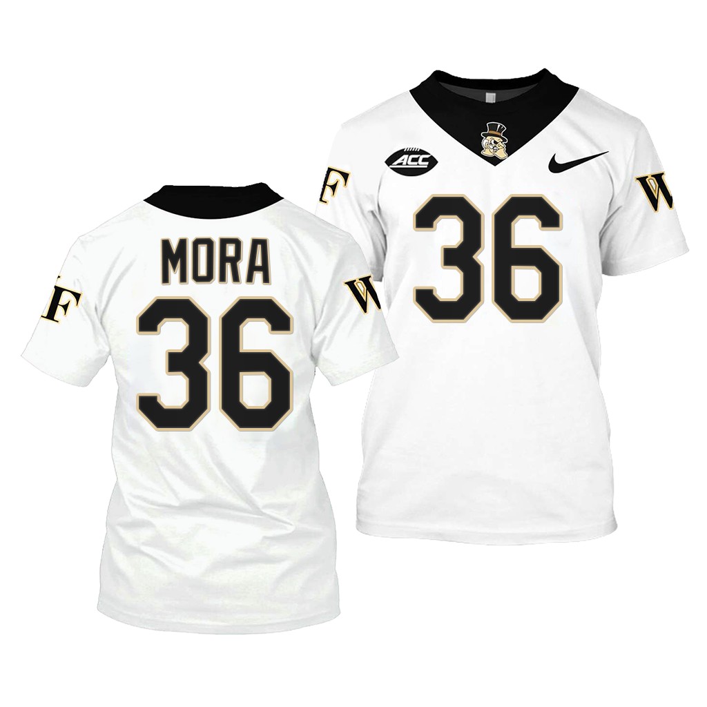 Wake Forest Demon Deacons Ivan Mora College Jersey #36 White 2022-23 Shirt Uniform L41E7GXV