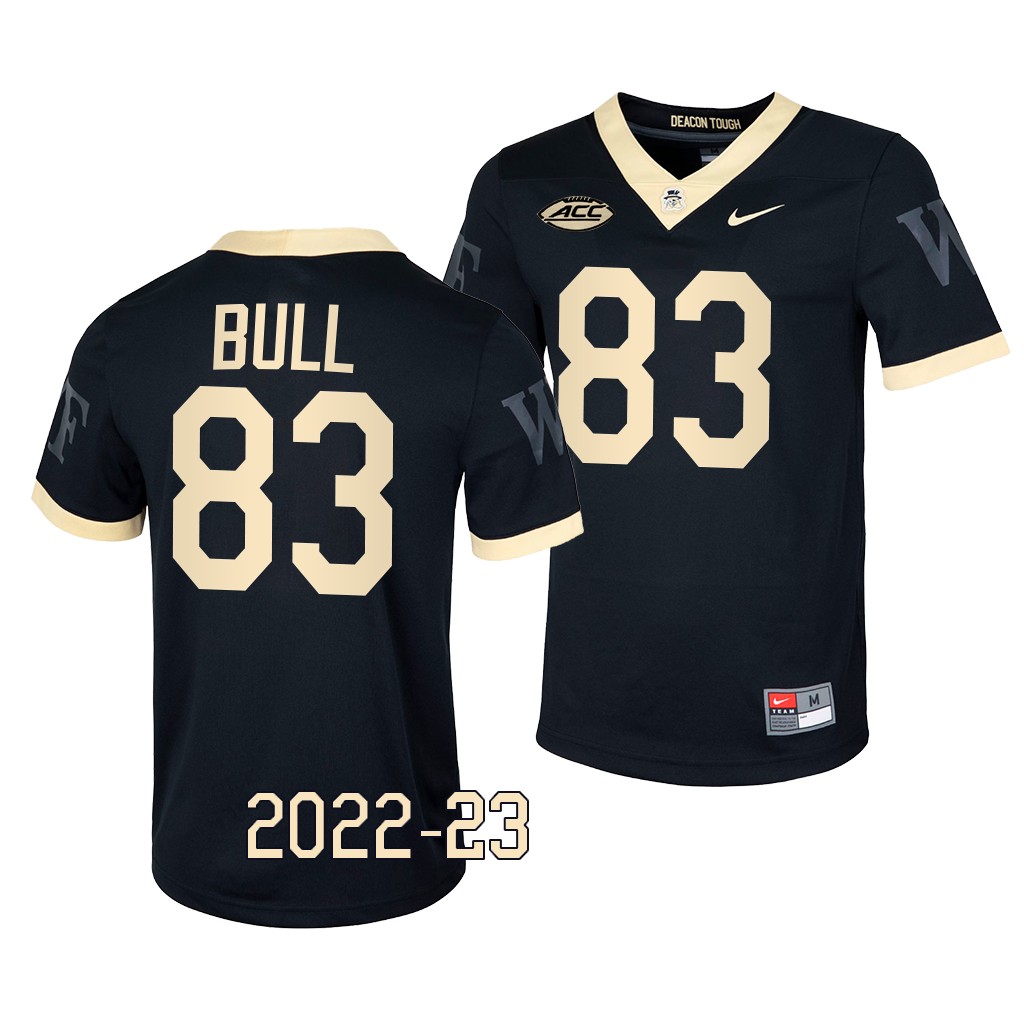 Wake Forest Demon Deacons Jaeger Bull Jersey 2022-23 Untouchable Game Black #83 Shirt EH495GXV