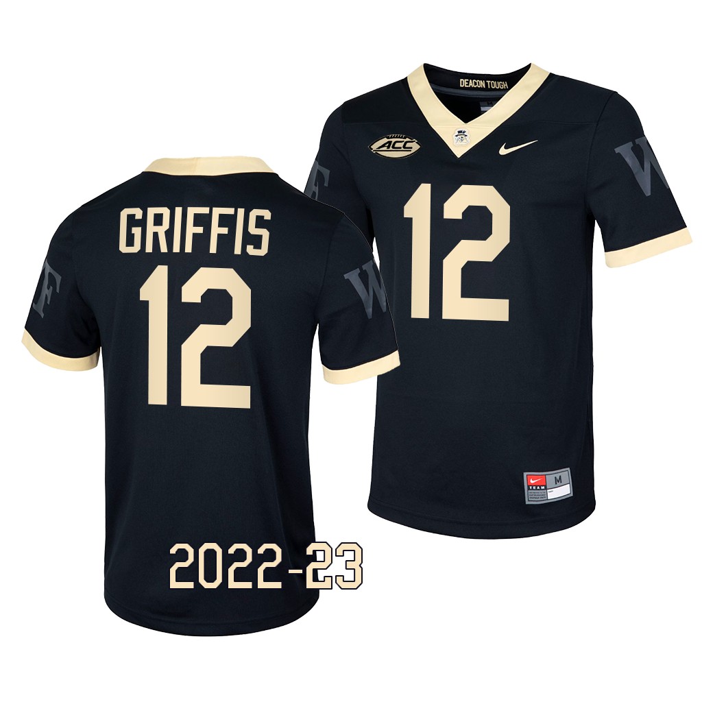 Wake Forest Demon Deacons Mitch Griffis Jersey 2022-23 Untouchable Game Black #12 Shirt DODUIGXV