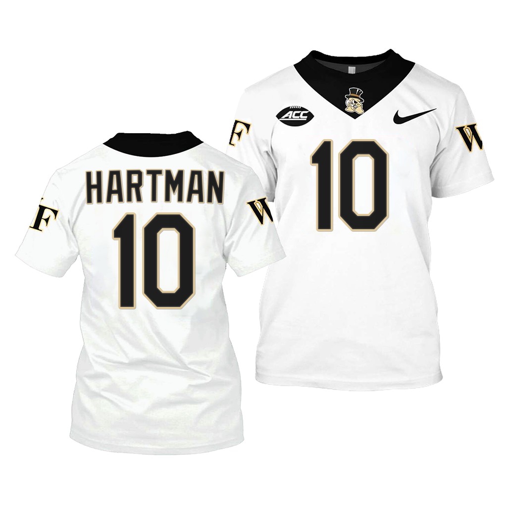 Wake Forest Demon Deacons Sam Hartman College Jersey #10 White 2022-23 Shirt Uniform ZBHDRGXV