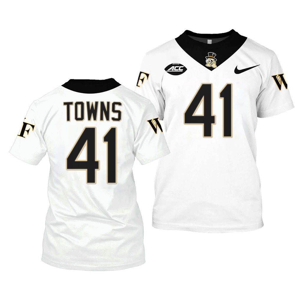 Wake Forest Demon Deacons Will Towns College Jersey #41 White 2022-23 Shirt Uniform NYWE1GXV