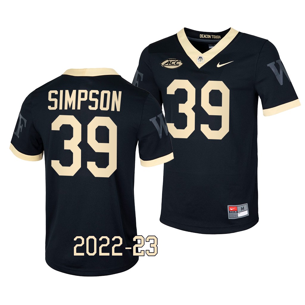 Wake Forest Demon Deacons Zavier Simpson Jersey 2022-23 Untouchable Game Black #39 Shirt OJUMJGXV