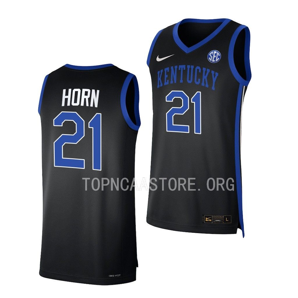 Walker Horn Kentucky Wildcats #21 Black College Jersey 2022-23 4UR0TGXV