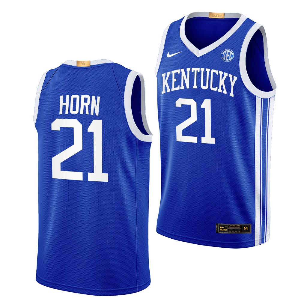 Walker Horn Kentucky Wildcats #21 Blue Away Jersey 2022-23 Elite TJII3GXV
