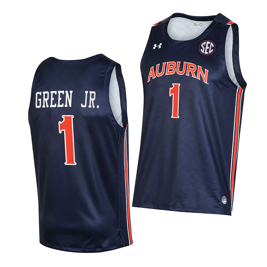 Wendell Green Jr. #1 Auburn Tigers -22 College Navy Jersey LUZBWGXV