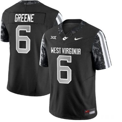 West Virginia Mountaineers #6 Garrett Greene Jersey Back Game College Football XOXGPGXV