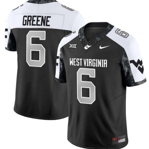 West Virginia Mountaineers #6 Garrett Greene Jersey Black Football Vapor Limited All Stitched DURWSGXV