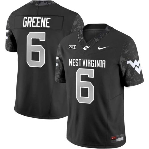 West Virginia Mountaineers 6 Garrett Greene Jersey Black Football Vapor Limited V2 All Stitched GQBBJGXV