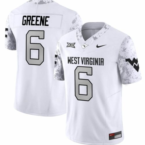 West Virginia Mountaineers #6 Garrett Greene Jersey White Football Vapor Limited V2 Stitched XDOFEGXV