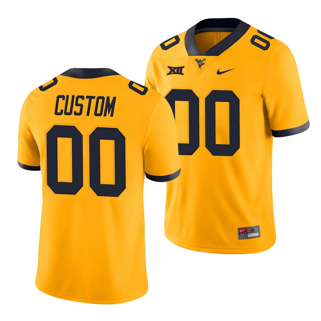 West Virginia Mountaineers Custom 00 Gold Throwback Alternate Game Jersey Q6HLWGXV