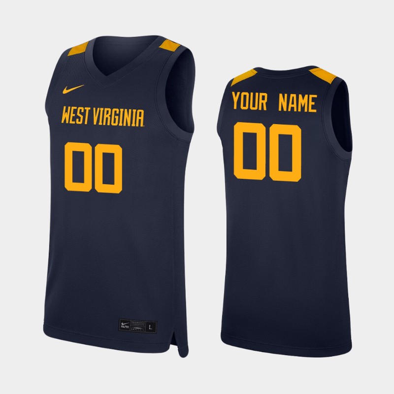 West Virginia Mountaineers Custom Navy College Jersey BVB6UGXV