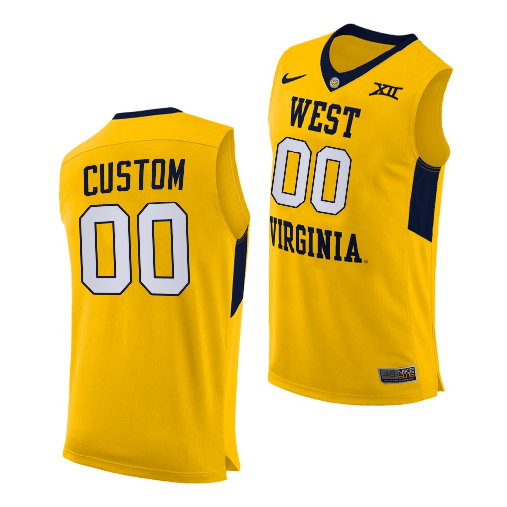 West Virginia Mountaineers Custom Yellow -21 Alternate Jersey Men IBQRDGXV