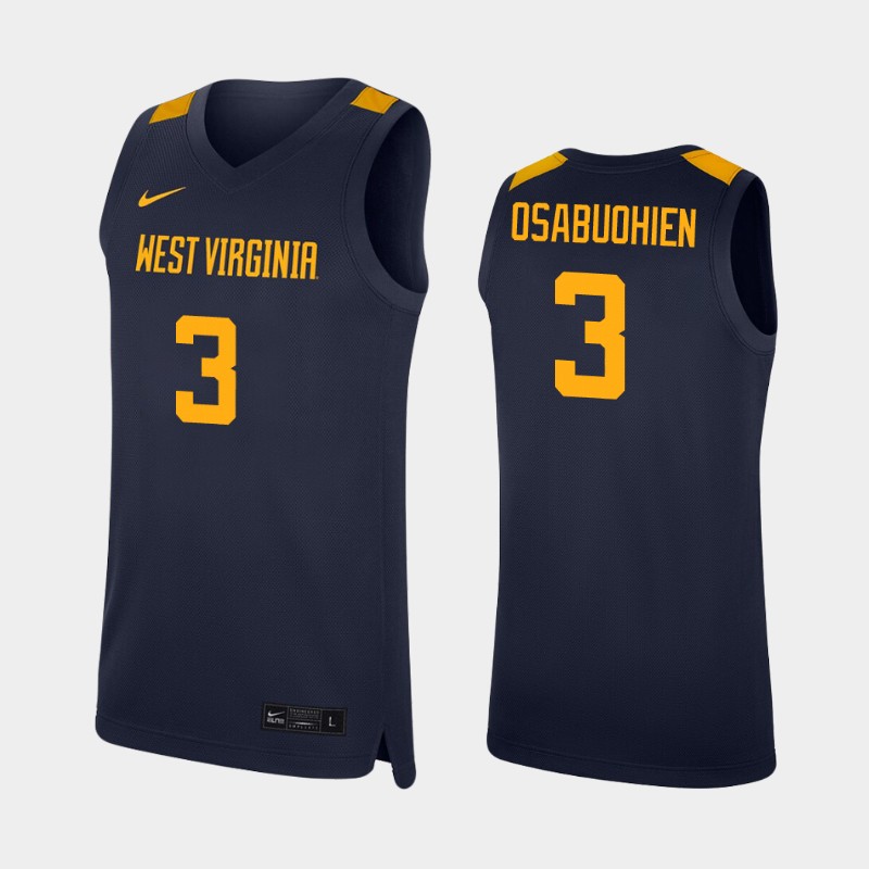 West Virginia Mountaineers Gabe Osabuohien Navy College Jersey 6OJUVGXV