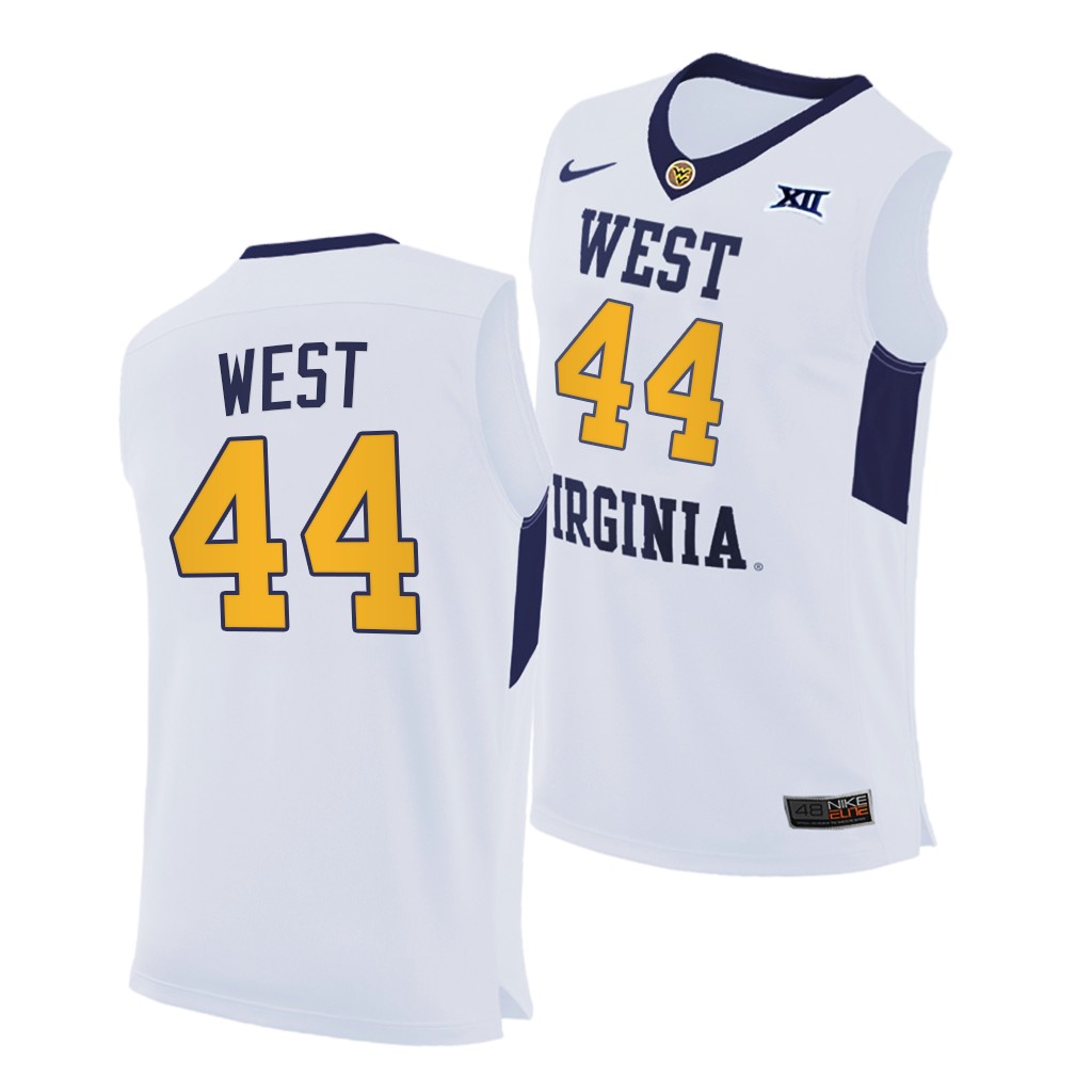 West Virginia Mountaineers Jerry West White Home Jersey Men 1PAOFGXV