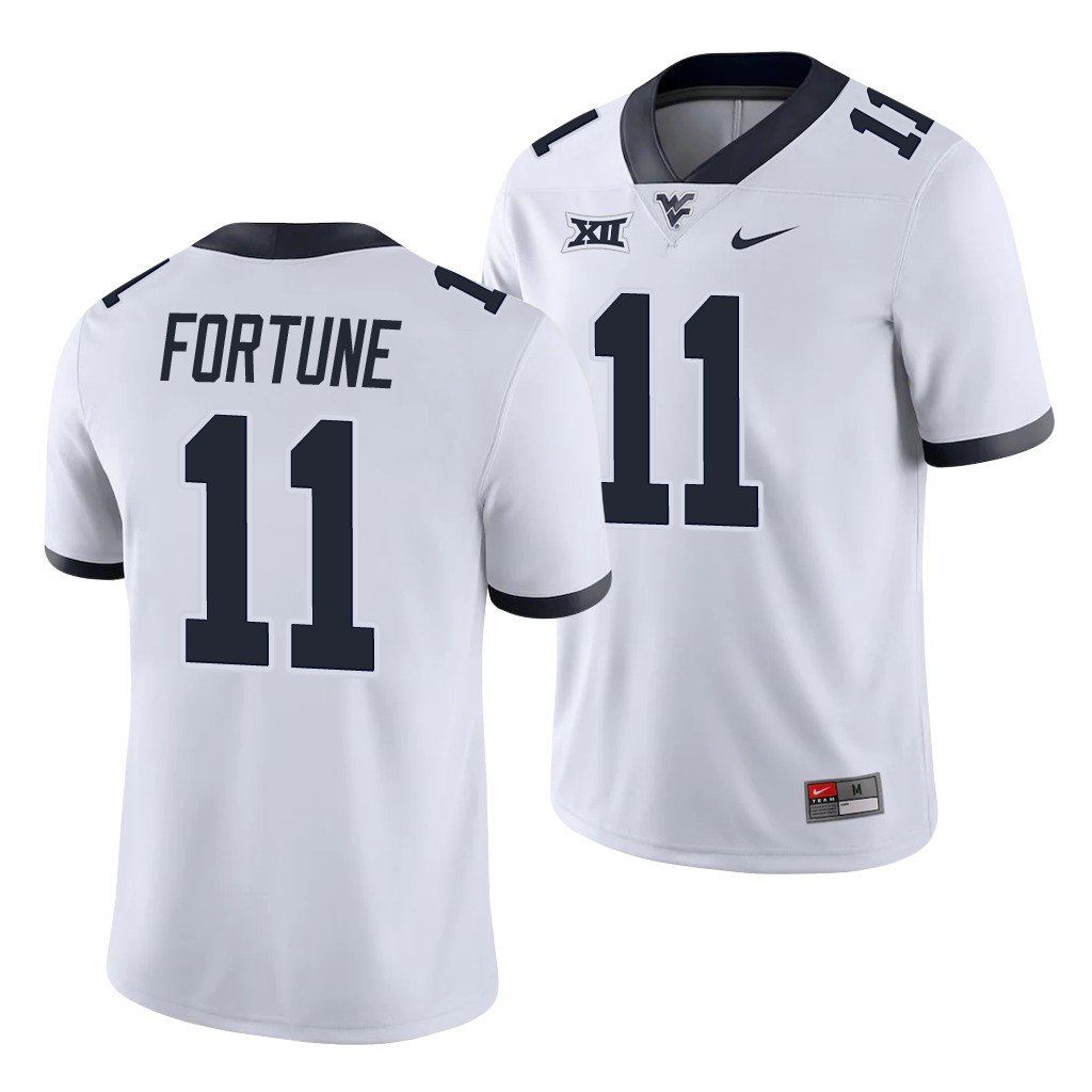 West Virginia Mountaineers Nicktroy Fortune White Game College Jersey L4NBVGXV
