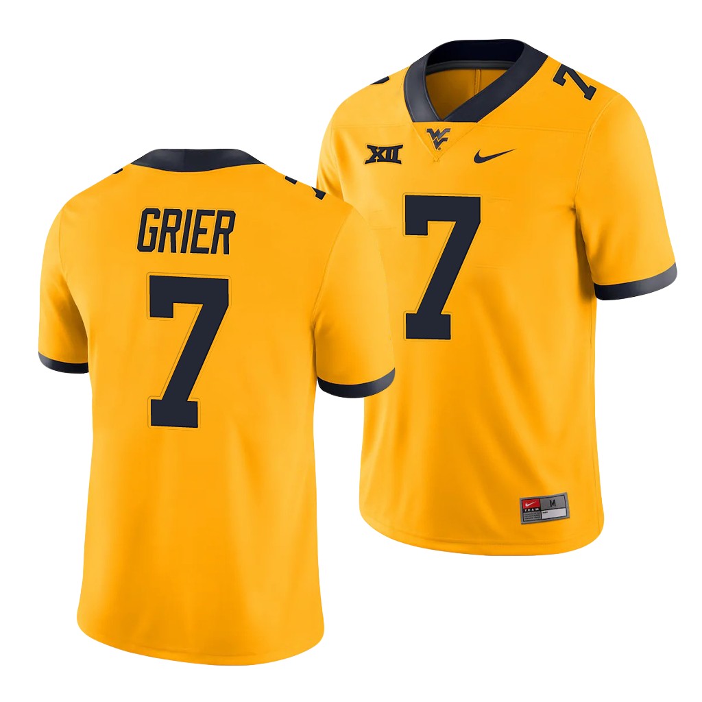 West Virginia Mountaineers Will Grier 7 Gold Throwback Alternate Game Jersey EQ7I7GXV