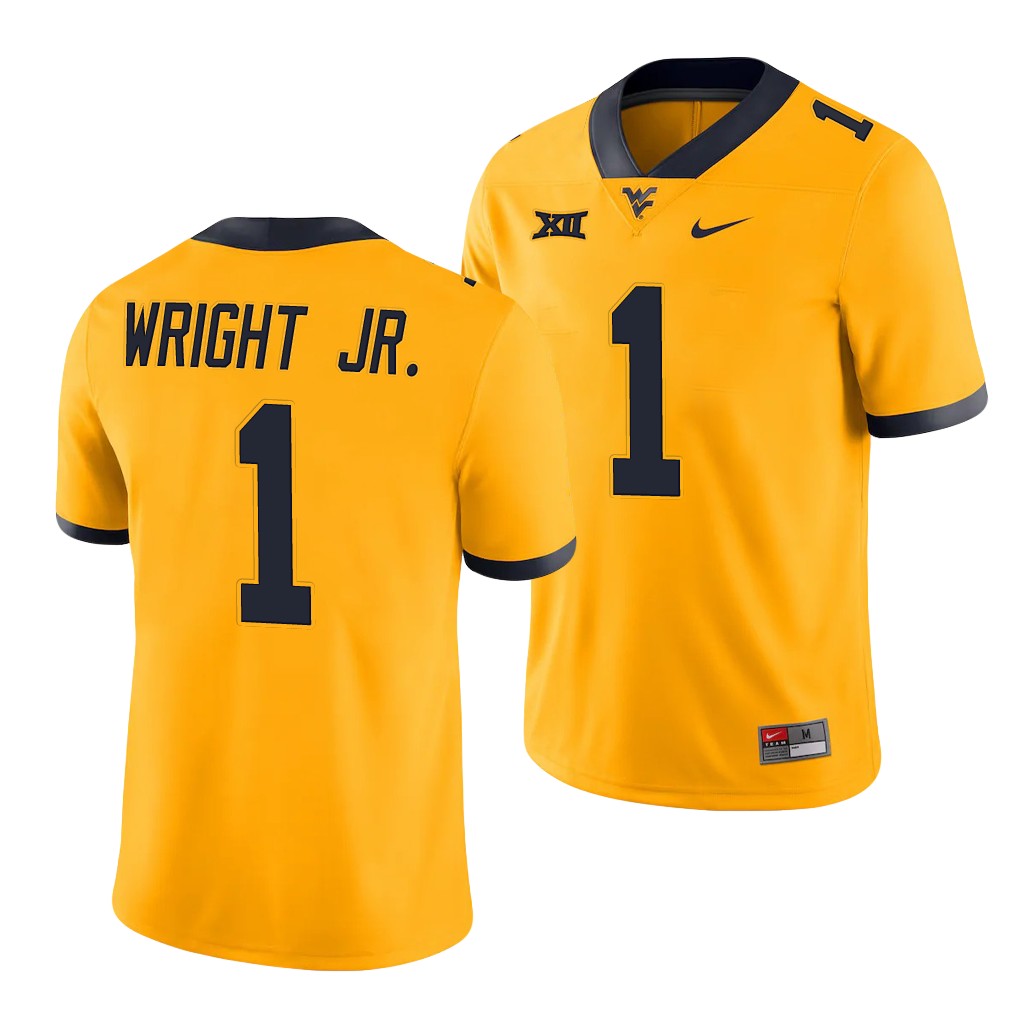 West Virginia Mountaineers Winston Wright Jr. 1 Gold Throwback Alternate Game Jersey EY0FVGXV