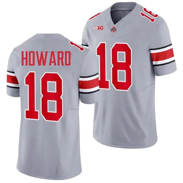 Will Howard Jersey Gray #18 Ohio State Buckeyes F.U.S.E. Limited Football QFQKEGXV