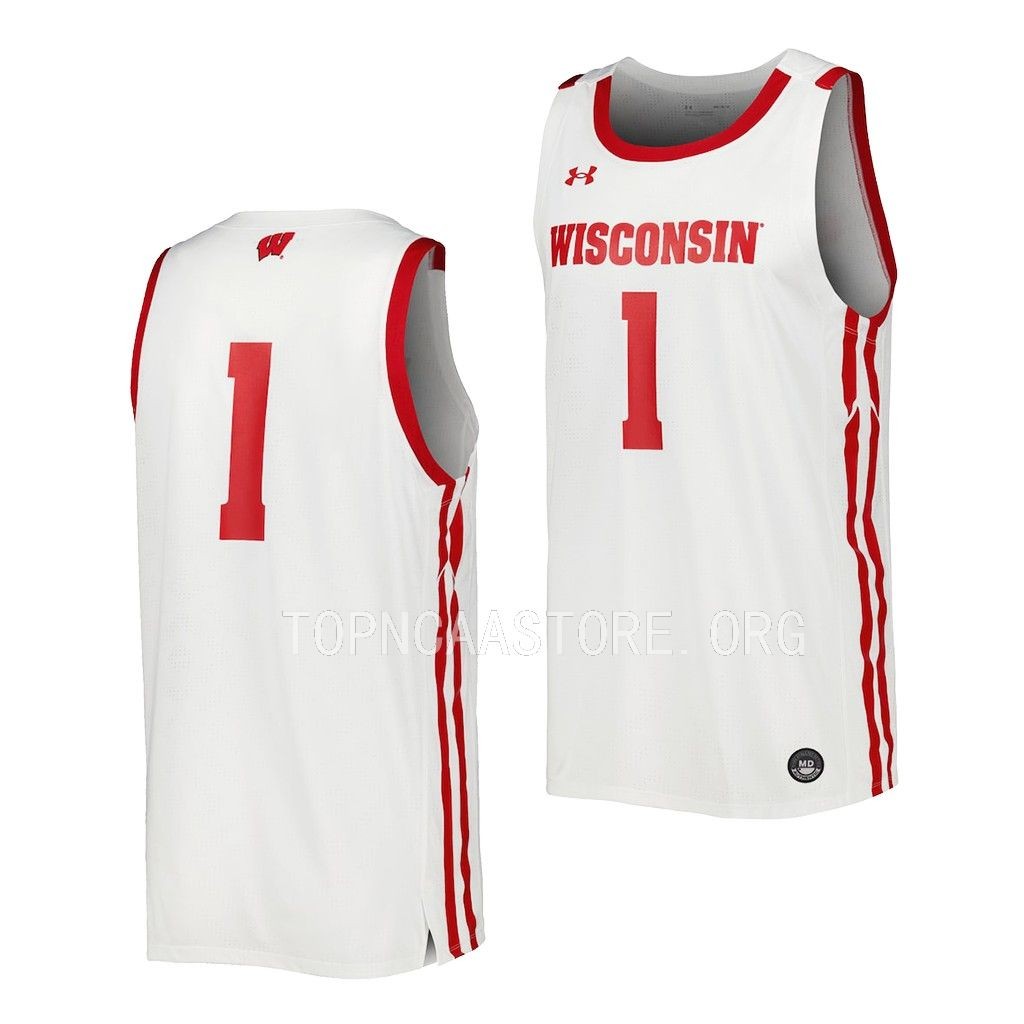 Wisconsin Badgers #1 White Jersey UPIYXGXV