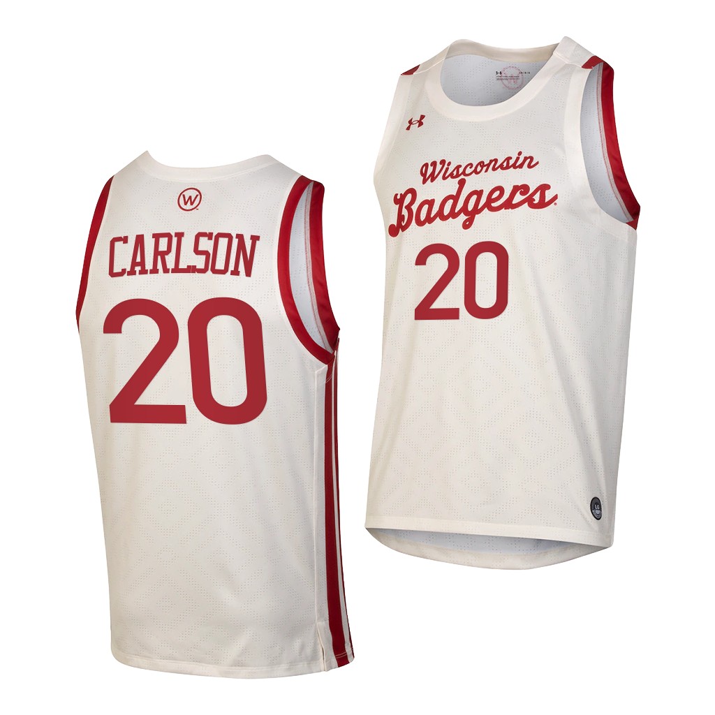 Wisconsin Badgers Ben Carlson White Throwback College Jersey 9WXMZGXV
