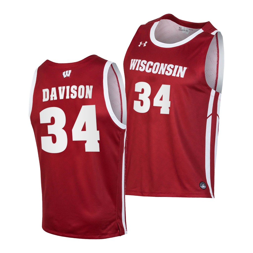 Wisconsin Badgers Brad Davison Red -21 College Jersey W2JV2GXV