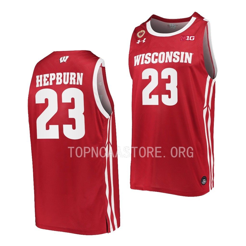 Wisconsin Badgers Chucky Hepburn Red #23 Jersey 2022-23 Away 4XSKMGXV